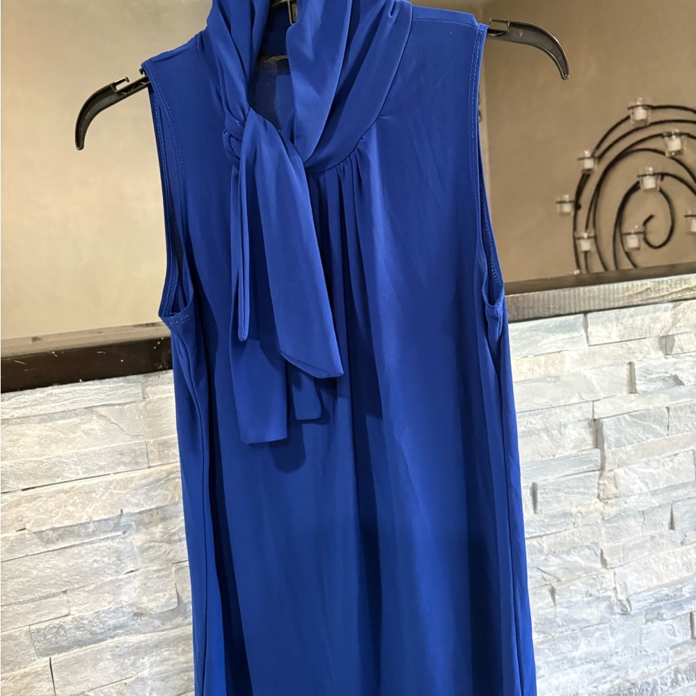 Sleeveless Tie-Neck Camisole Top in Cobalt Blue